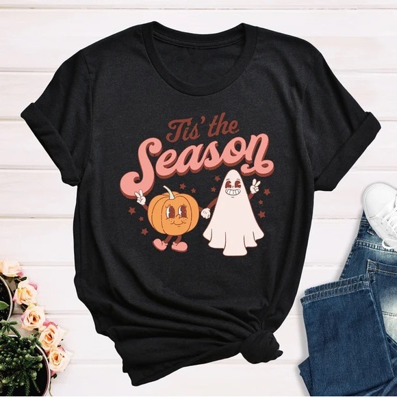 Gildan Tops - Tis the season shirt Pumpkin and Ghost